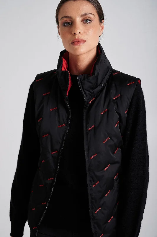 Brand Embroidered Waistcoat Casual Hooded Waistcoat Jacket