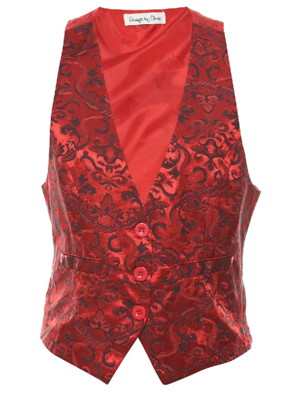Brocade Waistcoat - M Cozy Down-Filled Waistcoat Vest