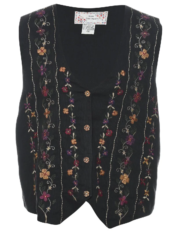 Floral Pattern Waistcoat - M Fashionable Plaid Waistcoat