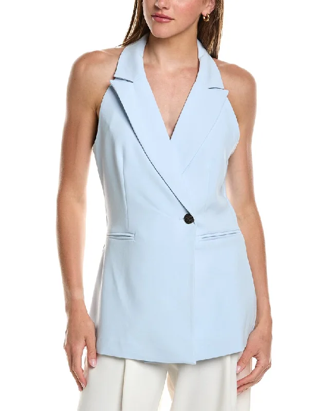 French Connection Whisper Suiting Waistcoat Chic Open-Front Waistcoat Vest