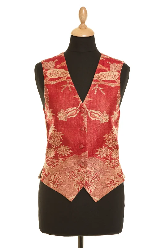 Shibumi Waistcoat in Imperial Red Trendy Plaid Waistcoat Vest