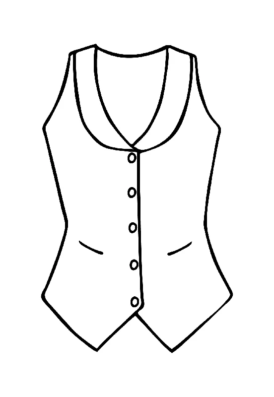 Scoop Neck Waistcoat in Scarlet Trendy Faux Leather Vest
