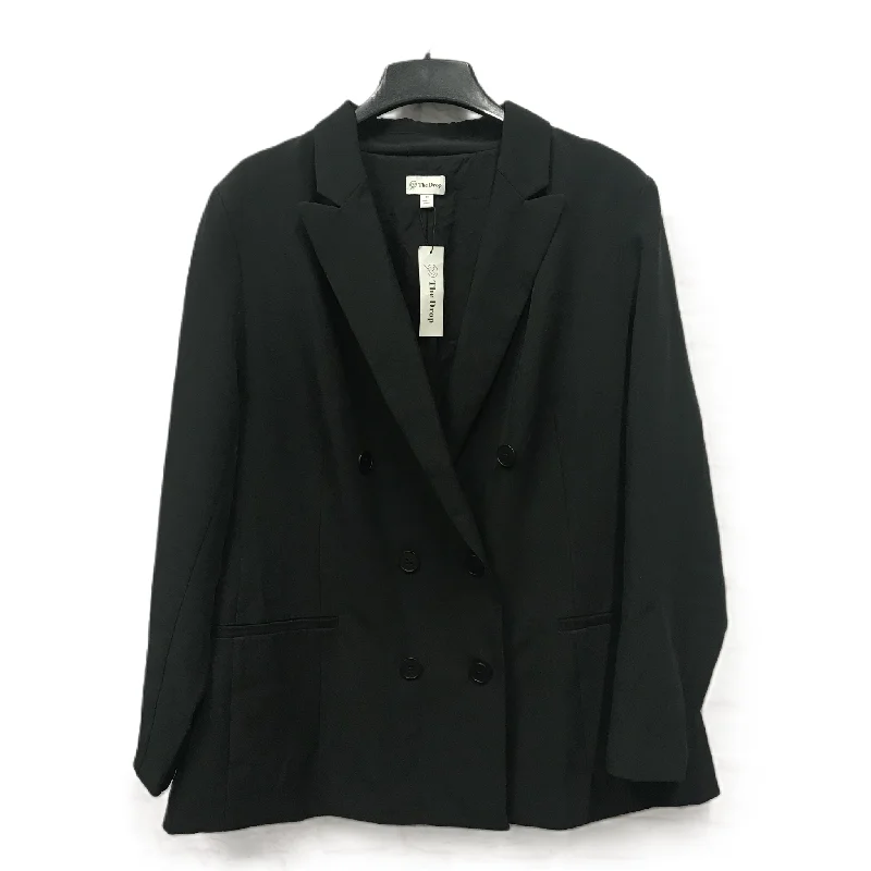 Black Blazer By the drop, Size: 2x Women's Leather Blazer