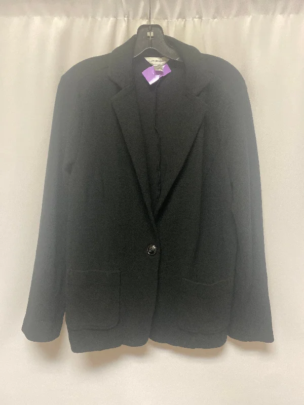 Black Blazer Christopher And Banks, Size L Silk Women's Blazer