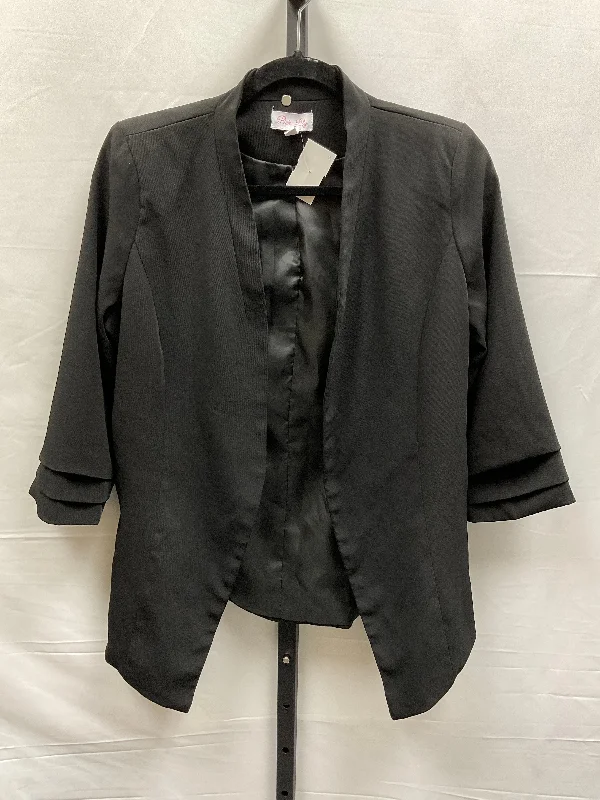 Black Blazer Pink Lily, Size M Women's Handmade Blazer
