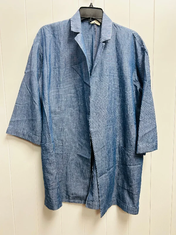 Blue Denim Blazer Eileen Fisher, Size Xs Cotton Blend Blazer