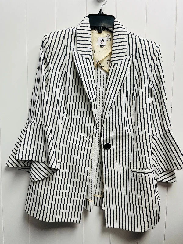 Blue & White Blazer Cabi, Size 4 Women's Handmade Blazer