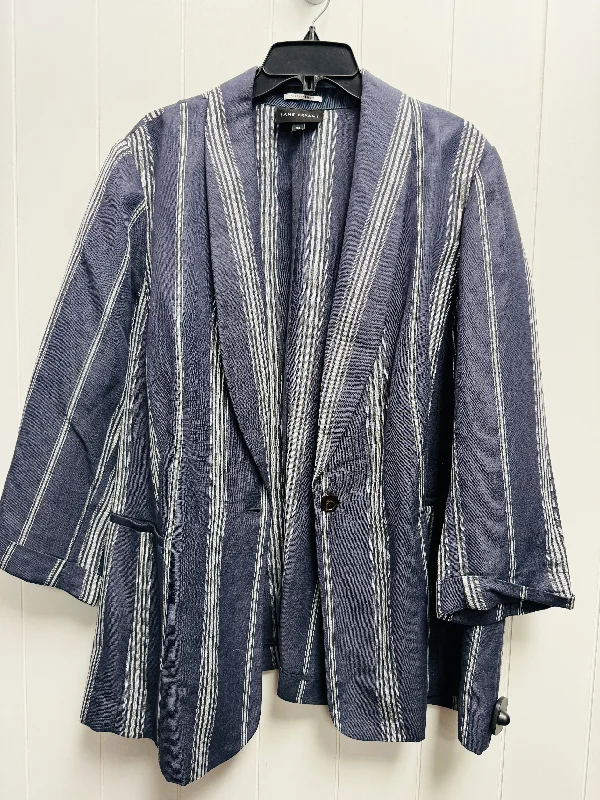 Blue & White Blazer Lane Bryant, Size 24 Women's Long Blazer