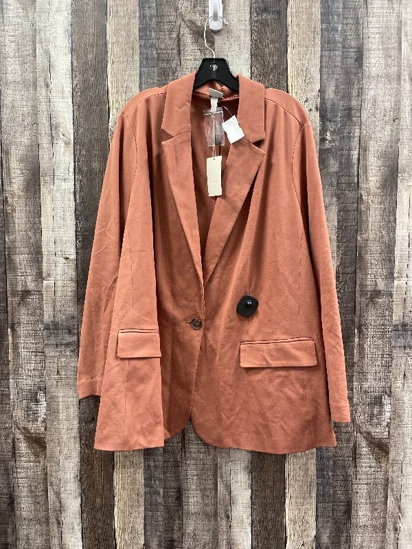 Brown Blazer A New Day, Size 3x Women's Leather Blazer