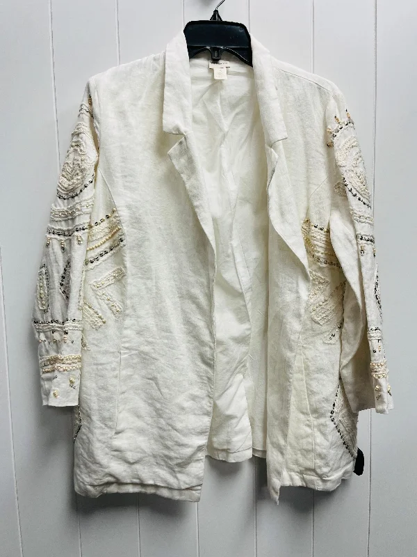Cream Blazer Chicos, Size L Women's Vintage Suit