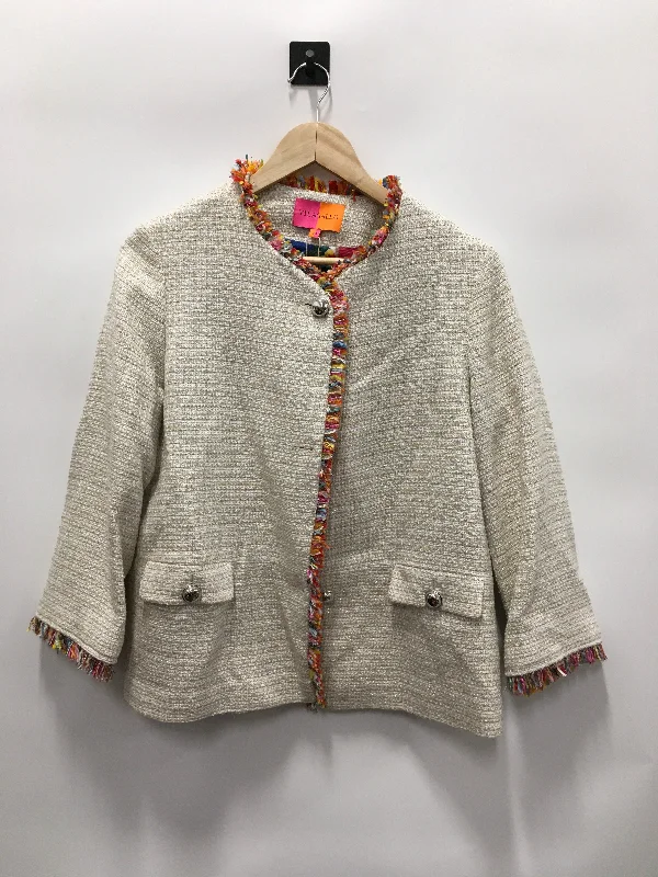 Cream Blazer Vila Gallo, Size 8 Women's Print Jacket