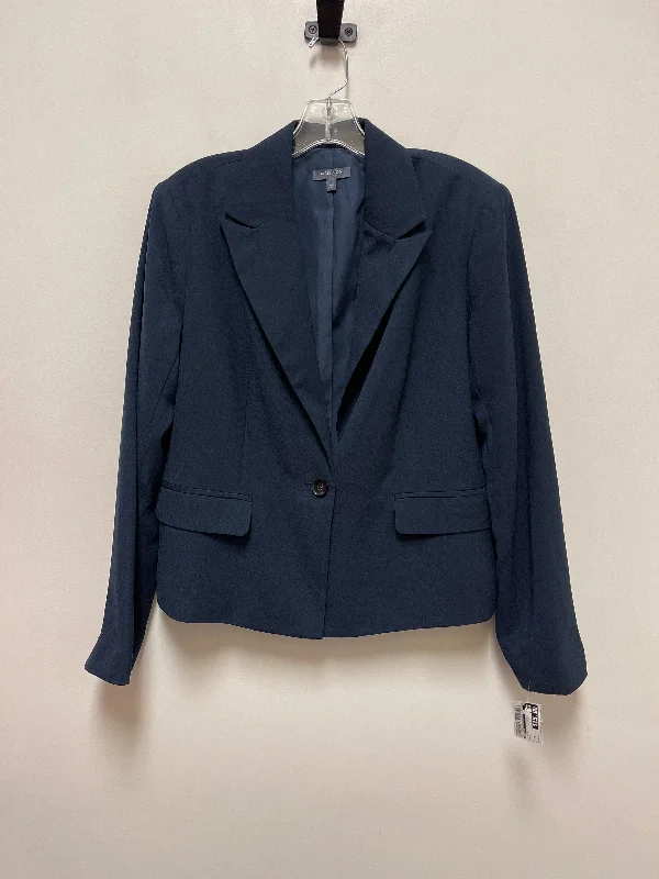 Navy Blazer Madison, Size L Women's Solid Blazer