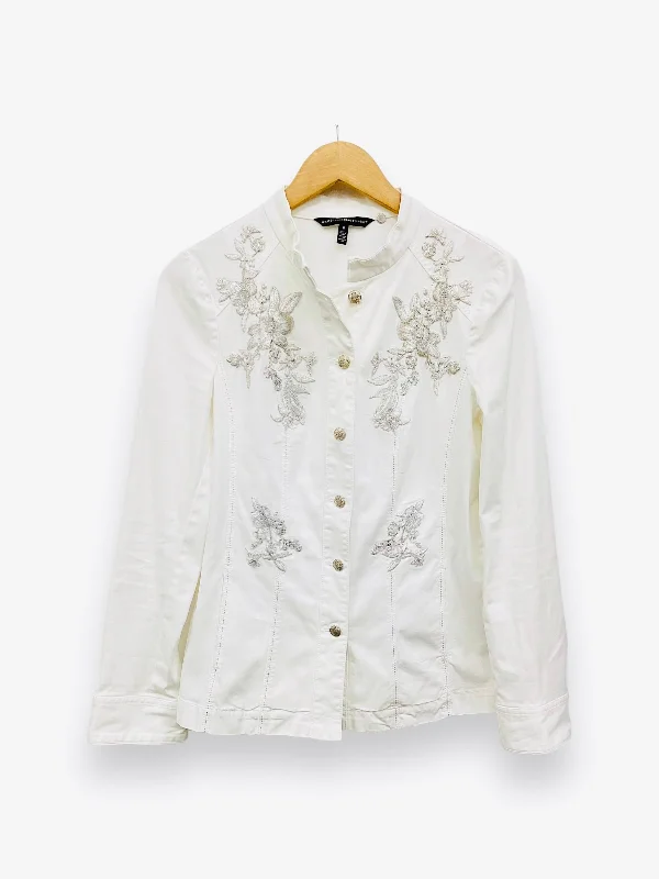 White Blazer White House Black Market, Size 6 Slimming Women's Blazer