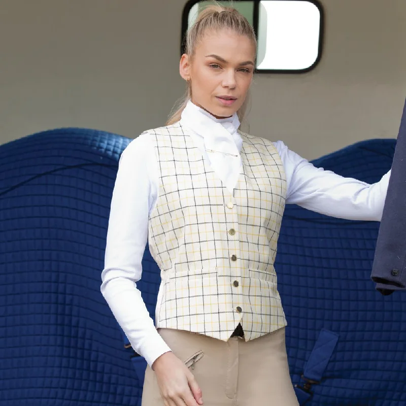 Equetech Classic Tattersall Check Waistcoat Classic Open-Front Waistcoat