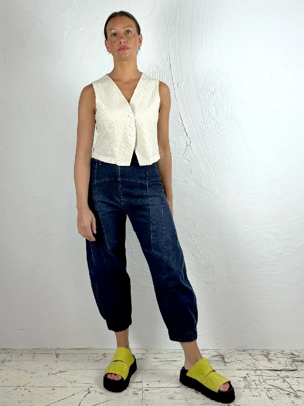 Embroidered Cotton and Linen Waistcoat '300' Chic Fleece Waistcoat Jacket