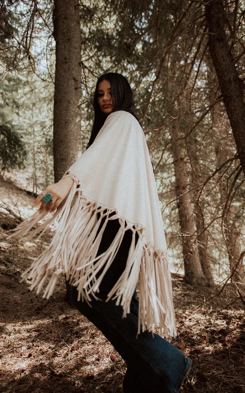 Tasha Polizzi Cream Sierra Shawl Stylish Cashmere Shawl Cape