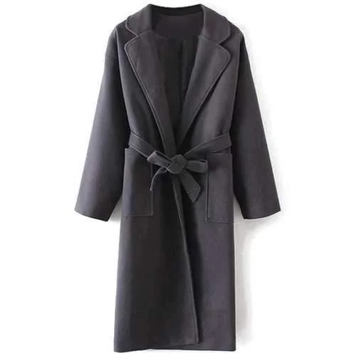 Long Wool Wrap Coat With Pocket - Gray One Size Houndstooth Coat Plaid Coat Tartan Coat Long Wool Wrap Coat With Pocket - Gray One Size Houndstooth Coat Plaid Coat Tartan Coat