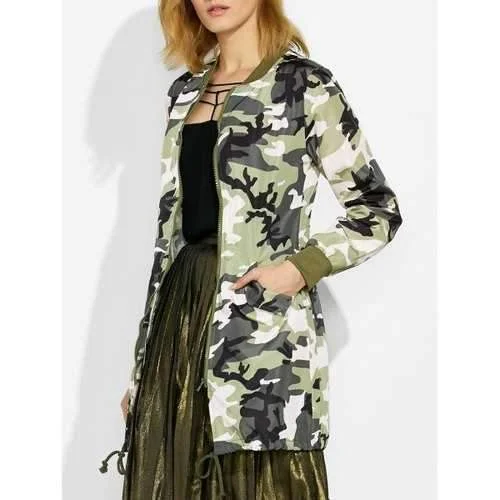 Camo Print Zip Up Coat with Pockets - Camouflage Color M Off-the-Shoulder Jacket Double-Breasted Coat Single-Breasted Coat Camo Print Zip Up Coat with Pockets - Camouflage Color M Off-the-Shoulder Jacket Double-Breasted Coat Single-Breasted Coat