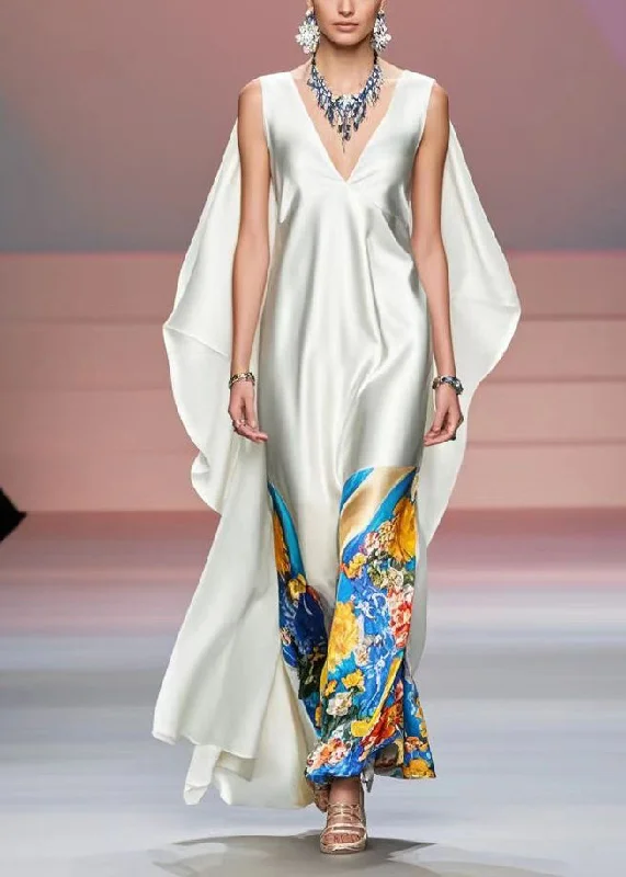 French White Print Patchwork Shawl Silk Party Dress Sleeveless Soft Cashmere Shawl Cape French White Print Patchwork Shawl Silk Party Dress Sleeveless Soft Cashmere Shawl Cape