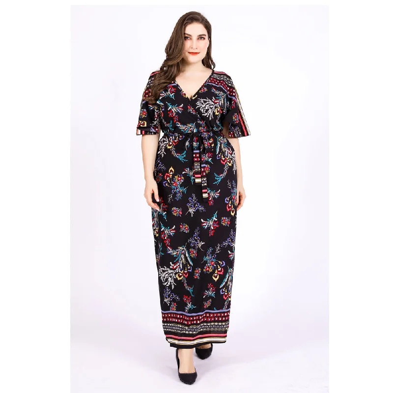KittenAlarm - Plus Size Knitted Shawl Sleeves V-neck Long Dress Fashionable Shawl with Fringe KittenAlarm - Plus Size Knitted Shawl Sleeves V-neck Long Dress Fashionable Shawl with Fringe