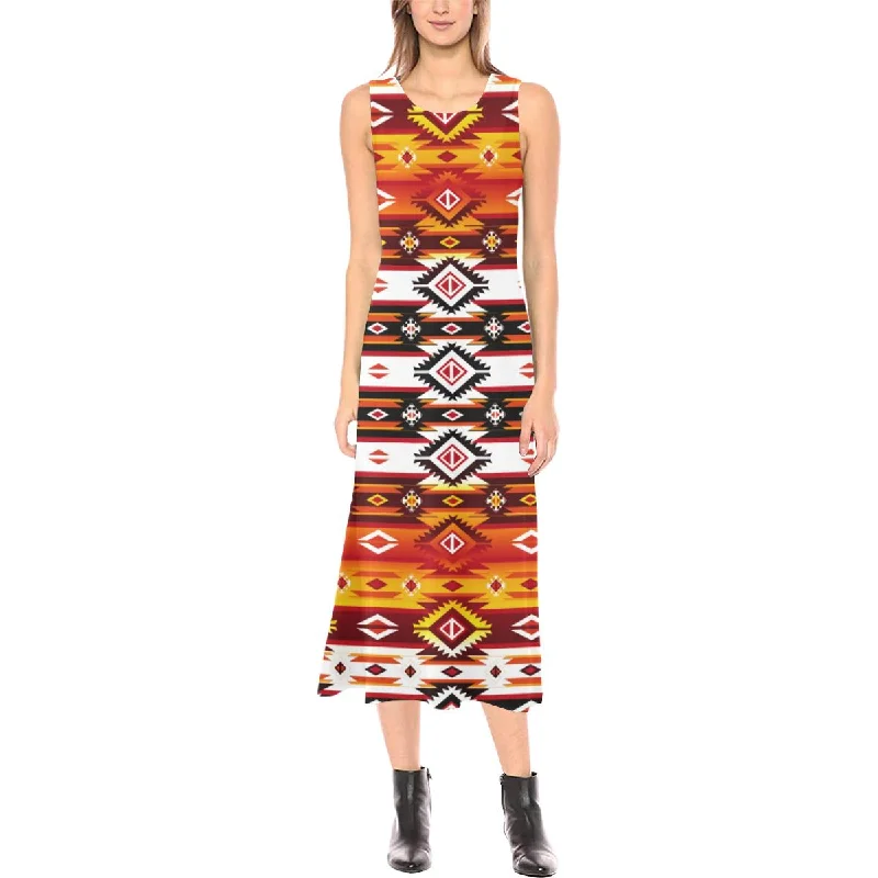 Adobe Fire Phaedra Sleeveless Open Fork Long Dress Tunics Versatile all-occasion