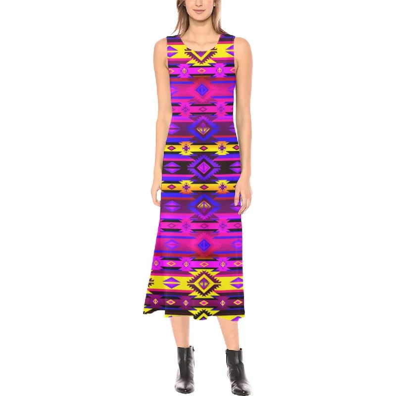 Adobe Hunt Phaedra Sleeveless Open Fork Long Dress Tunics Trendy modern