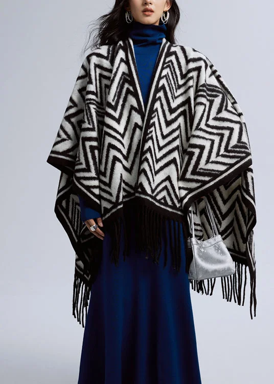 Autumn And Winter Thick Warm Fashion Tassel Shawl Soft Cotton Shawl Poncho