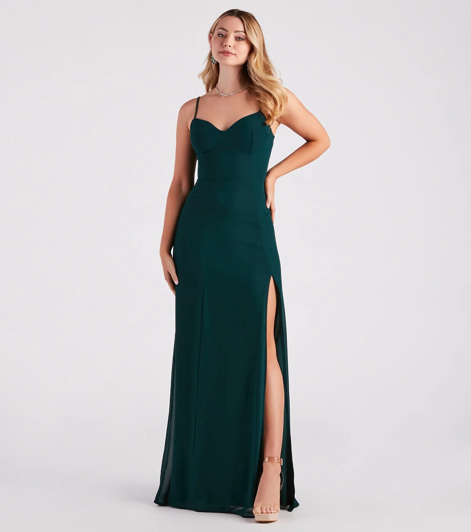 Bella Formal Chiffon A-Line Long Dress Tunics Stylish modern