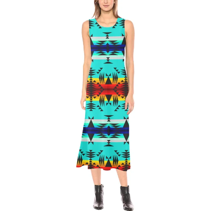 Between the Mountains Phaedra Sleeveless Open Fork Long Dress Tunics Spring floral