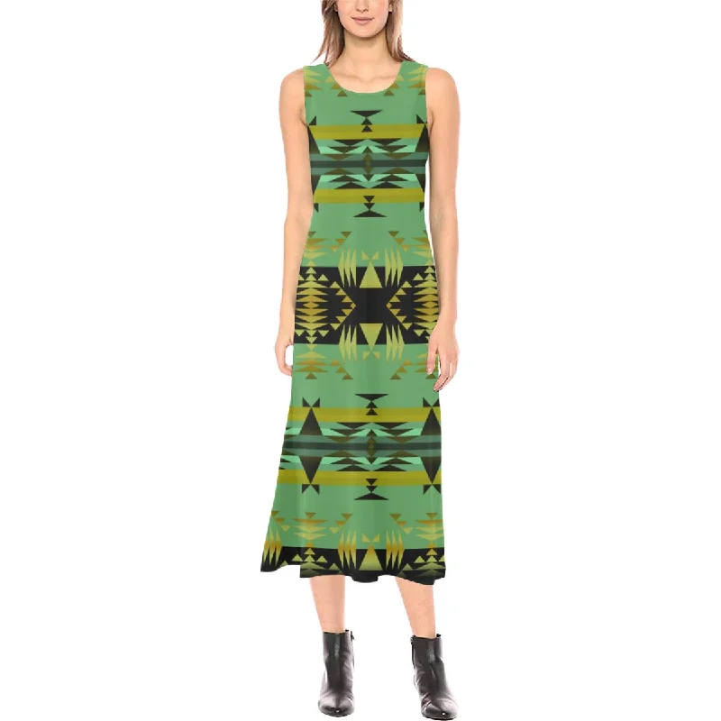 Between the Mountains Sage Phaedra Sleeveless Open Fork Long Dress Tunics Designer luxury Between the Mountains Sage Phaedra Sleeveless Open Fork Long Dress Tunics Designer luxury