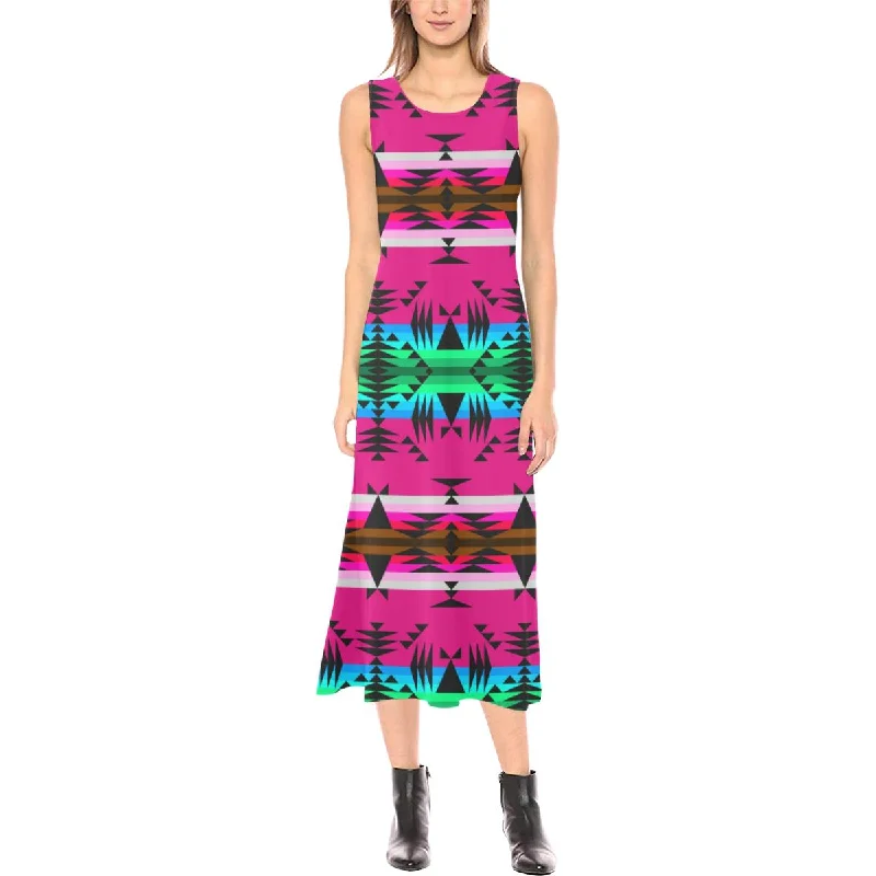 Between the Mountains Pink Phaedra Sleeveless Open Fork Long Dress Tunics Vintage classic Between the Mountains Pink Phaedra Sleeveless Open Fork Long Dress Tunics Vintage classic