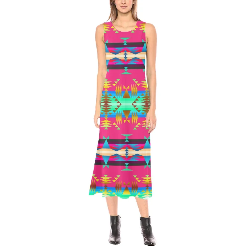 Between the Mountains Sunset Sky Phaedra Sleeveless Open Fork Long Dress Tunics Brand named Between the Mountains Sunset Sky Phaedra Sleeveless Open Fork Long Dress Tunics Brand named
