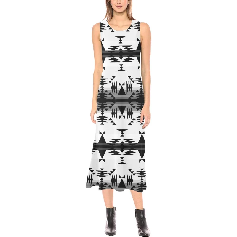Between the Mountains White and Black Phaedra Sleeveless Open Fork Long Dress Tunics Occasion special Between the Mountains White and Black Phaedra Sleeveless Open Fork Long Dress Tunics Occasion special