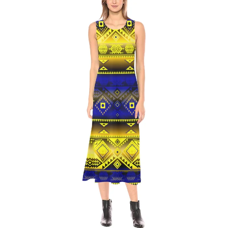 California Coast Afternoon Storm Phaedra Sleeveless Open Fork Long Dress Tunics Winter warm California Coast Afternoon Storm Phaedra Sleeveless Open Fork Long Dress Tunics Winter warm
