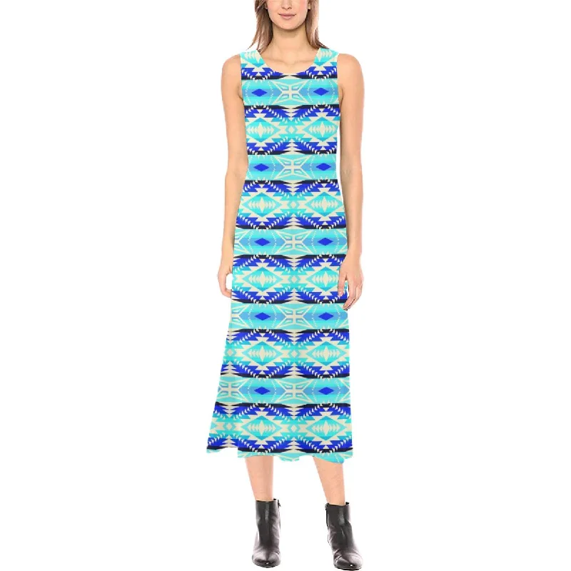 Coastal War Party Phaedra Sleeveless Open Fork Long Dress Tunics Polka dots