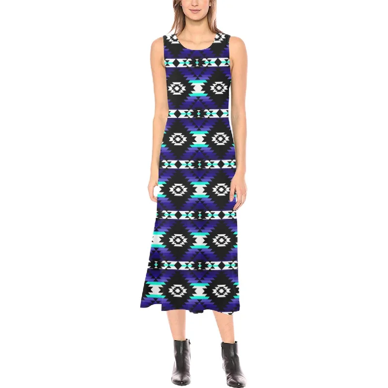 Cree Confederacy Midnight Phaedra Sleeveless Open Fork Long Dress Tunics Travel practical Cree Confederacy Midnight Phaedra Sleeveless Open Fork Long Dress Tunics Travel practical