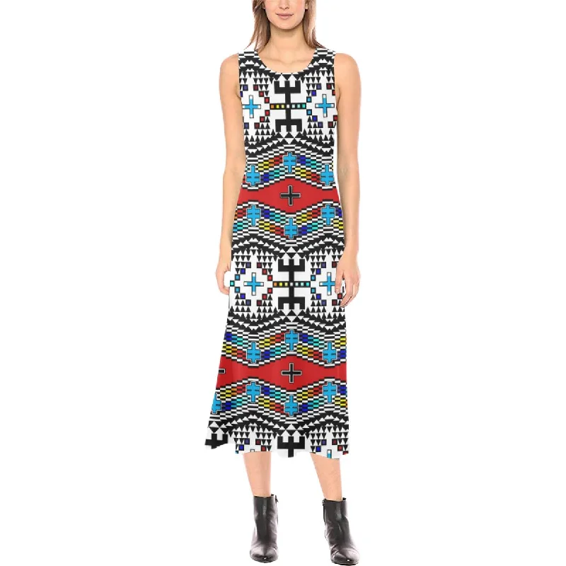 Dragonflies Phaedra Sleeveless Open Fork Long Dress Casual Short Summer