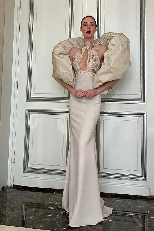 Embroidered dress with taffeta shawl Elegant Silk Shawl Scarf