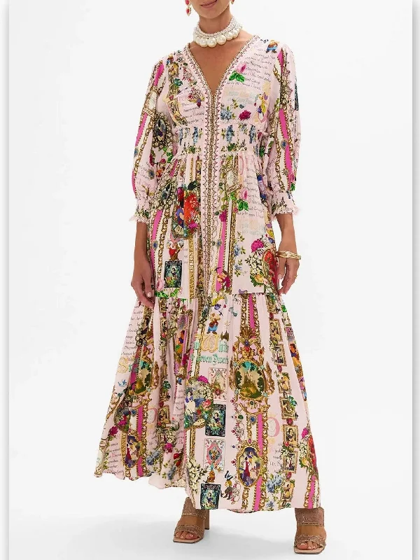 Fairy Tale and Floral Printed Dress with Shirred Waist Tunics Sale discount
