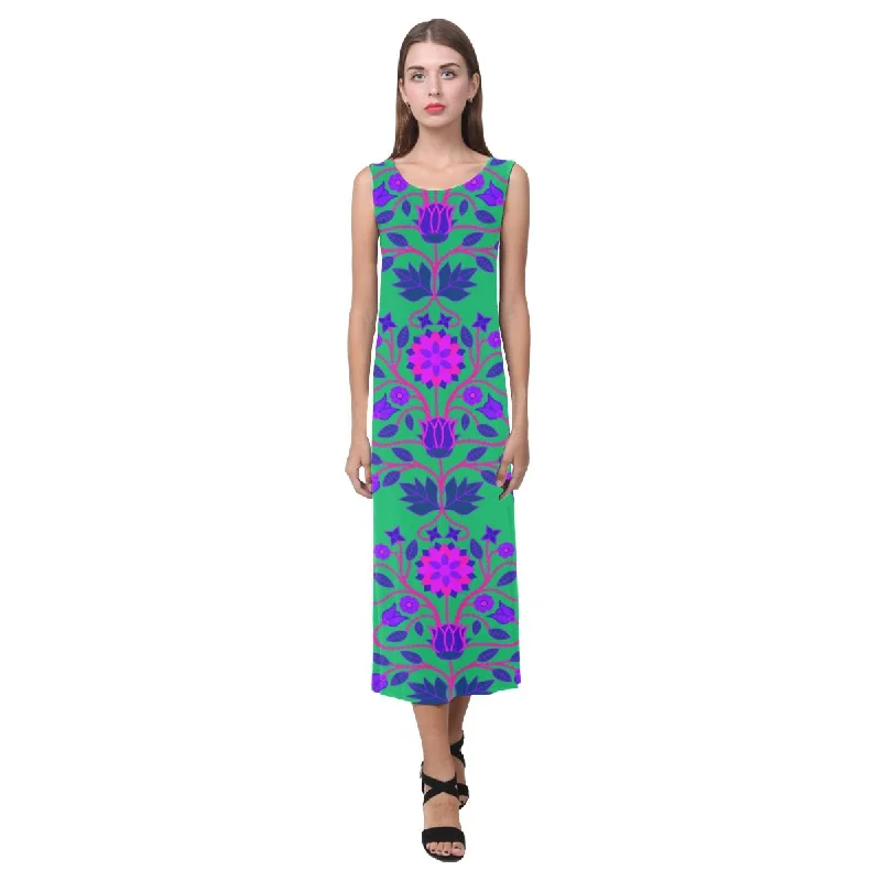 Floral Beadwork Four Clans Deep Lake Phaedra Sleeveless Open Fork Long Dress empire Waist empire Floral Beadwork Four Clans Deep Lake Phaedra Sleeveless Open Fork Long Dress empire Waist empire