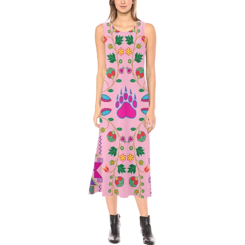 Geometric Floral Fall - Sunset Phaedra Sleeveless Open Fork Long Dress Tunics Top rated Geometric Floral Fall - Sunset Phaedra Sleeveless Open Fork Long Dress Tunics Top rated