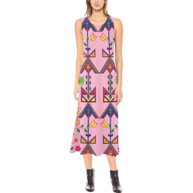 Geometric Floral Spring - Sunset Phaedra Sleeveless Open Fork Long Dress Tunics Bestseller popular Geometric Floral Spring - Sunset Phaedra Sleeveless Open Fork Long Dress Tunics Bestseller popular