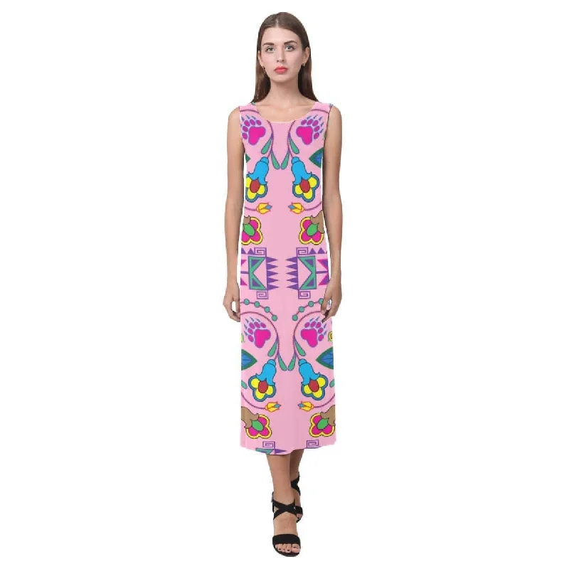Geometric Floral Winter - Sunset Phaedra Sleeveless Open Fork Long Dress Tunics Plaid country Geometric Floral Winter - Sunset Phaedra Sleeveless Open Fork Long Dress Tunics Plaid country