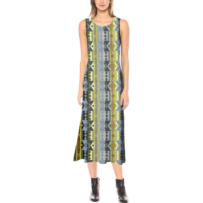 Inside the Deer Clan Lodge Phaedra Sleeveless Open Fork Long Dress Tunics Denim casual Inside the Deer Clan Lodge Phaedra Sleeveless Open Fork Long Dress Tunics Denim casual