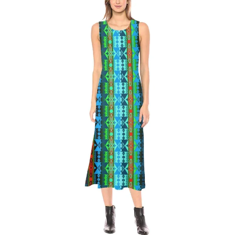 Inside the Women's Lodge Phaedra Sleeveless Open Fork Long Dress Tunics Velvet soft