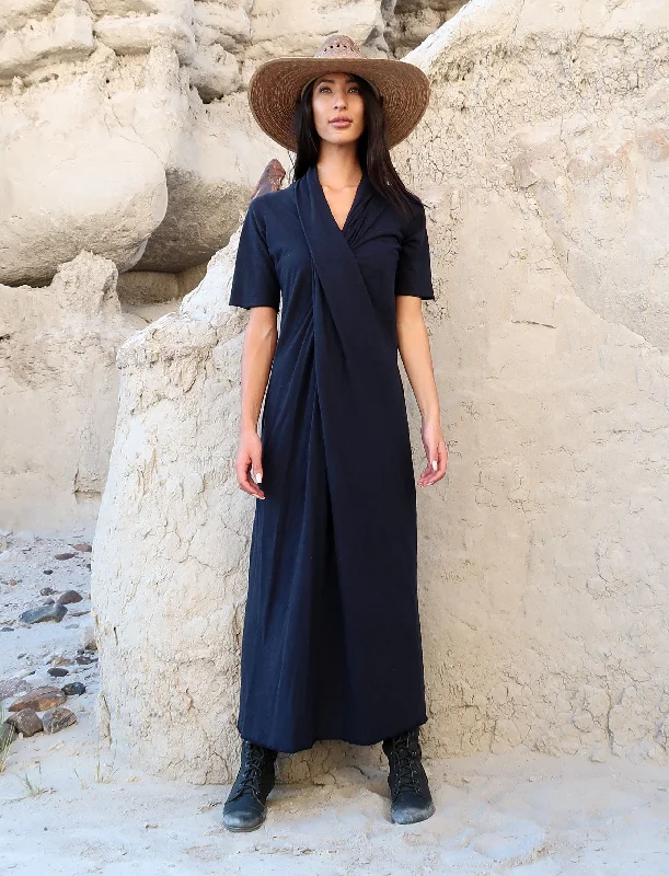 Shawl Collar Pencil Long Dress Stylish Chunky Wool Shawl