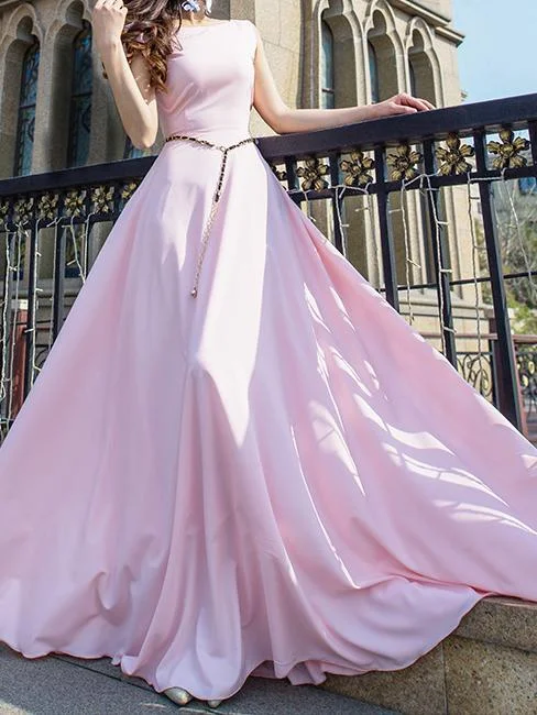 Solid Color Sleeveless Round Neck Evening Maxi Long Dress Tunics Running lightweight Solid Color Sleeveless Round Neck Evening Maxi Long Dress Tunics Running lightweight