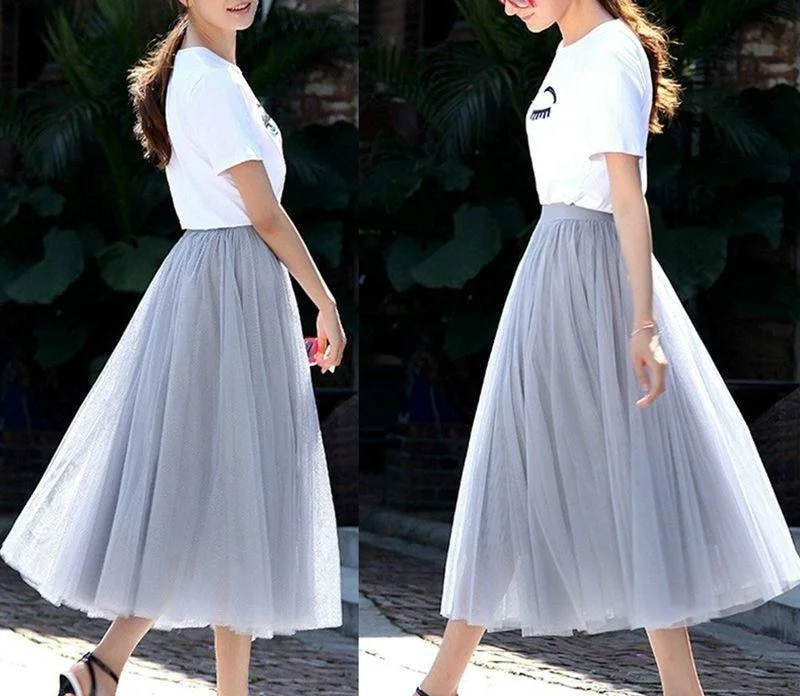 Summer Ball Gown Skirts Women Multi Layer Tulle Pleated Retro High Waist Long Maxi Tutu Skirt 6 Colors 810268 Tunics Favorite customer Summer Ball Gown Skirts Women Multi Layer Tulle Pleated Retro High Waist Long Maxi Tutu Skirt 6 Colors 810268 Tunics Favorite customer