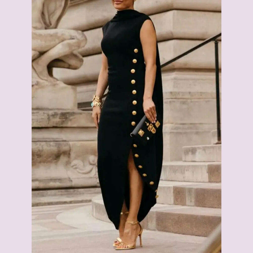 Uoozee Female Shawl Collar Split-Side Elegant Party Evening Dress 2024 New Sleeveless Solid Color Buttoned Casual Maxi Dresses Warm Knit Shawl Scarf Uoozee Female Shawl Collar Split-Side Elegant Party Evening Dress 2024 New Sleeveless Solid Color Buttoned Casual Maxi Dresses Warm Knit Shawl Scarf
