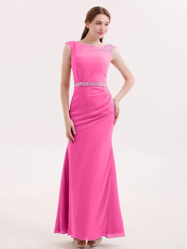 Chiffon Sheath Dress with Beaded Waistband-Azalea Tunics New arrival